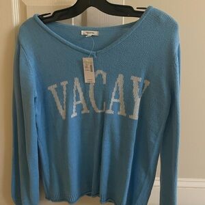 NWT blue VACAY sweater XS
